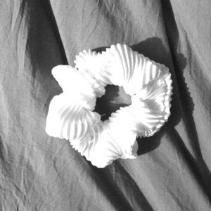 White silk scrunchy